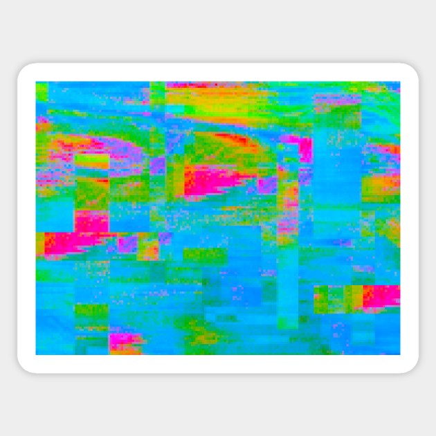 Glitch Infrared Pixel Cyberpunk Vaporwave Art Pattern Sticker by softbluehum